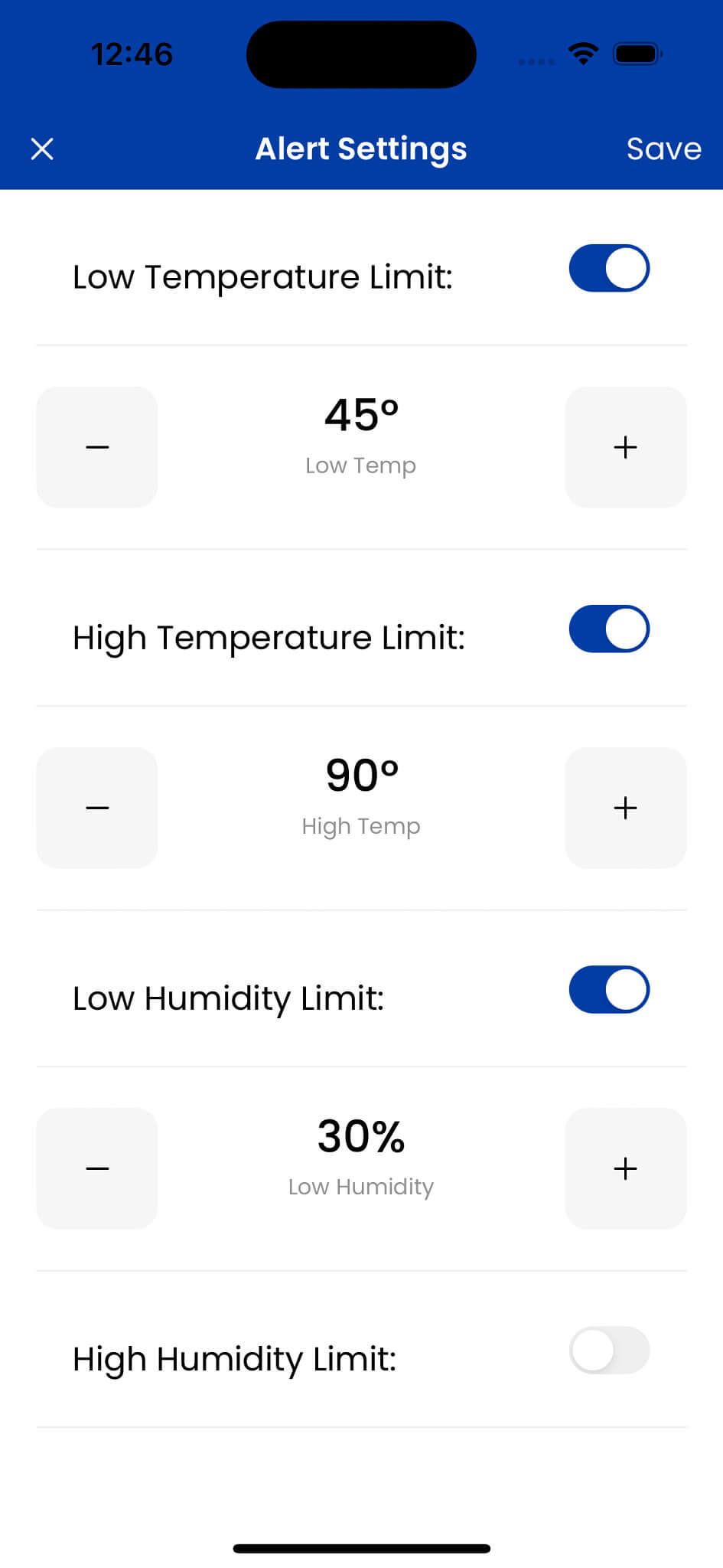 aprilaire wi fi thermostat app alert settings screen user guide photo