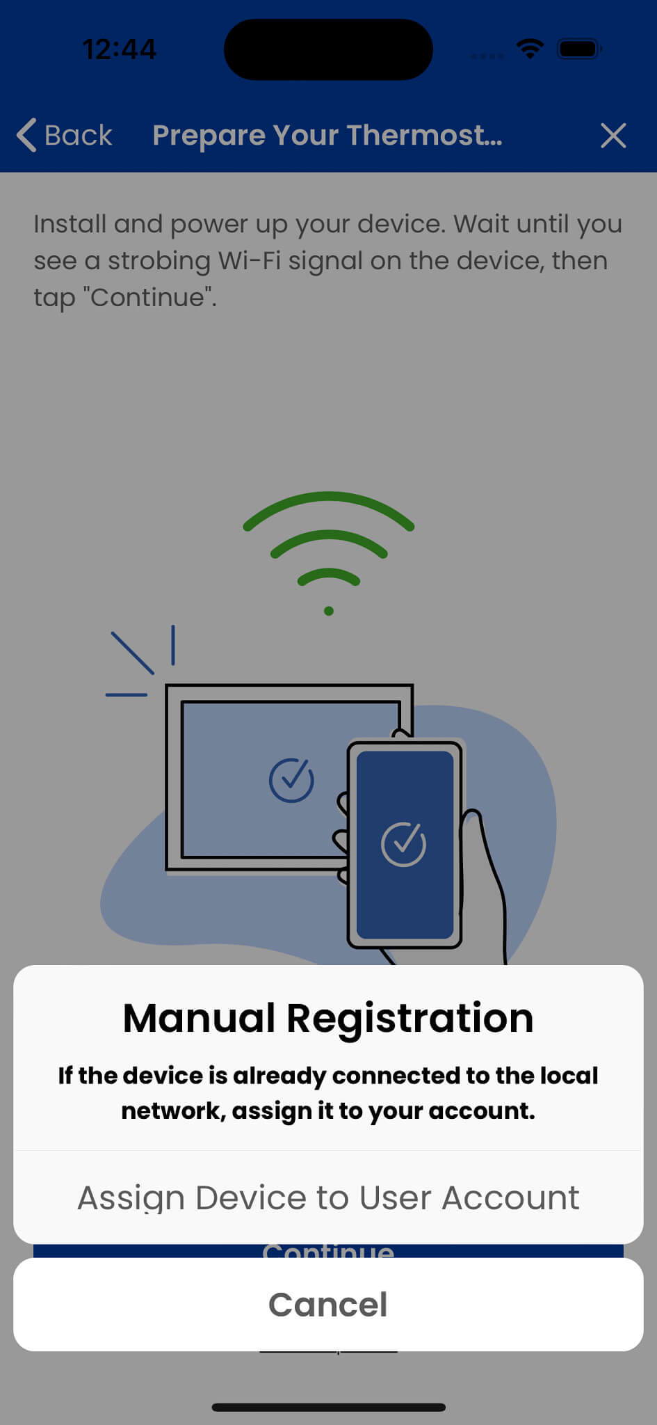 aprilaire wi fi thermostat app assign device 3 screen user guide photo