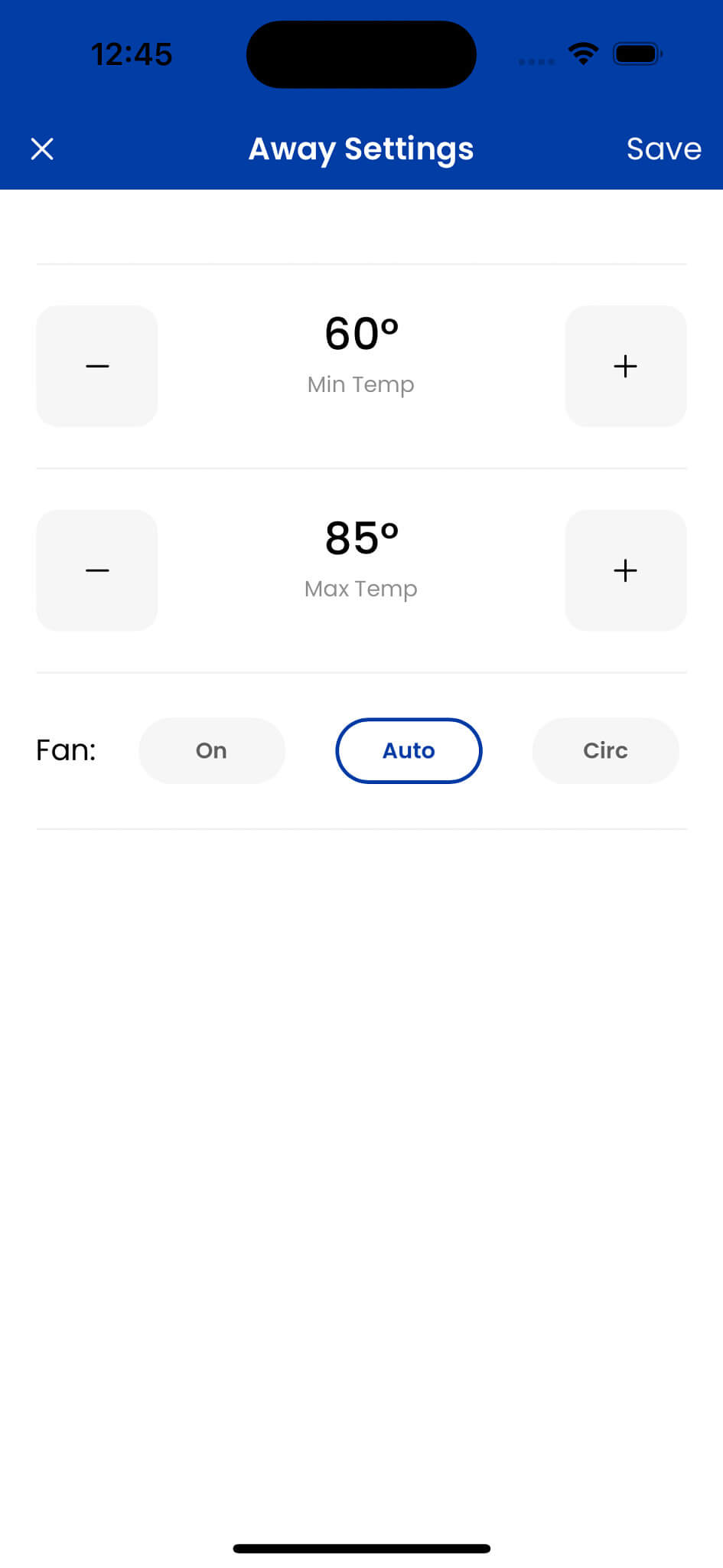 aprilaire wi fi thermostat app away settings screen user guide photo