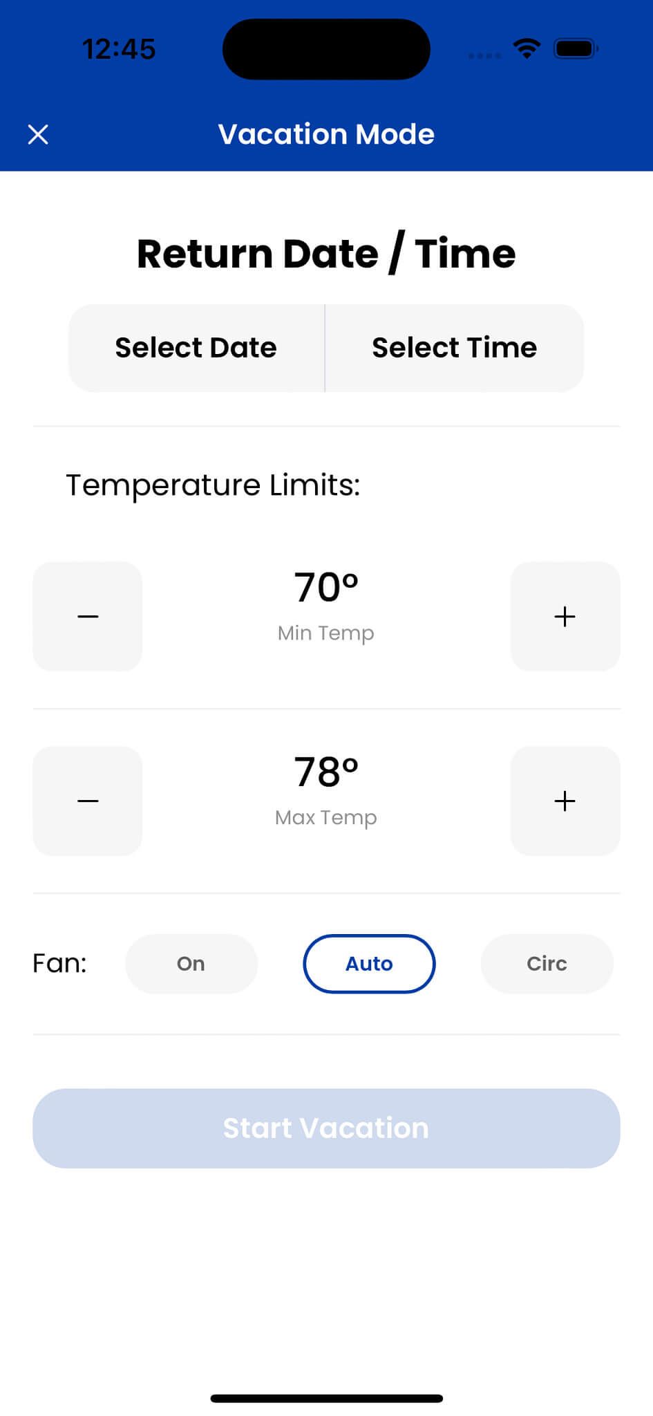 aprilaire wi fi thermostat app vacation mode screen user guide photo