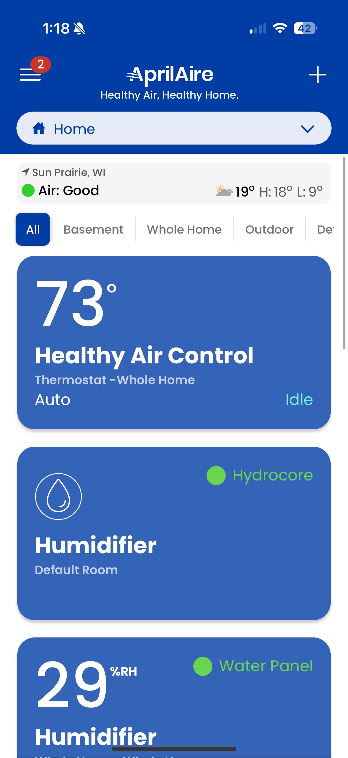 Add/Remove Thermostats Screen 1