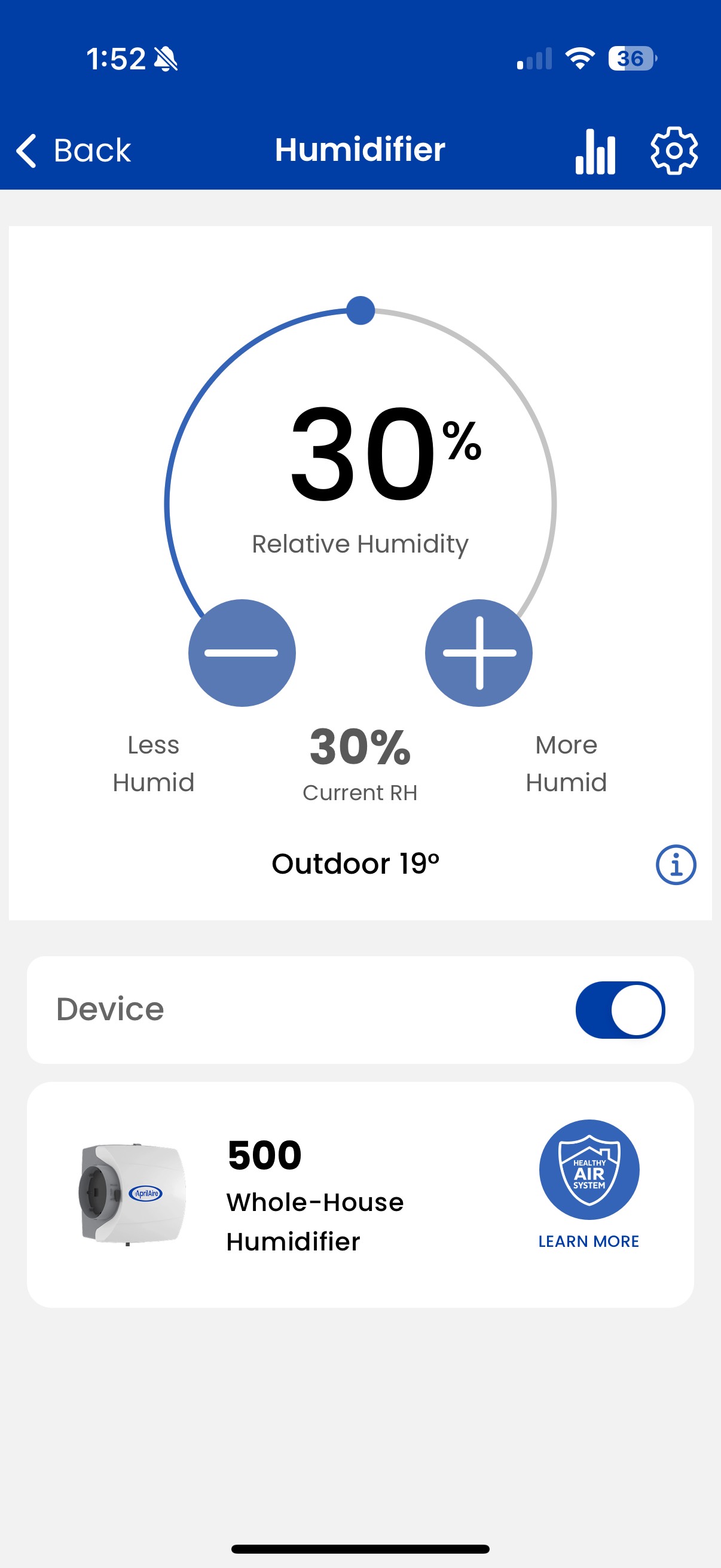 App Humidity Screen