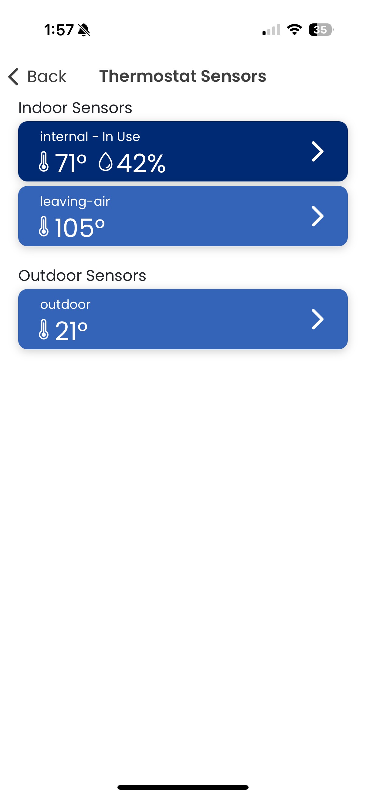 Sensor Data Screen 1