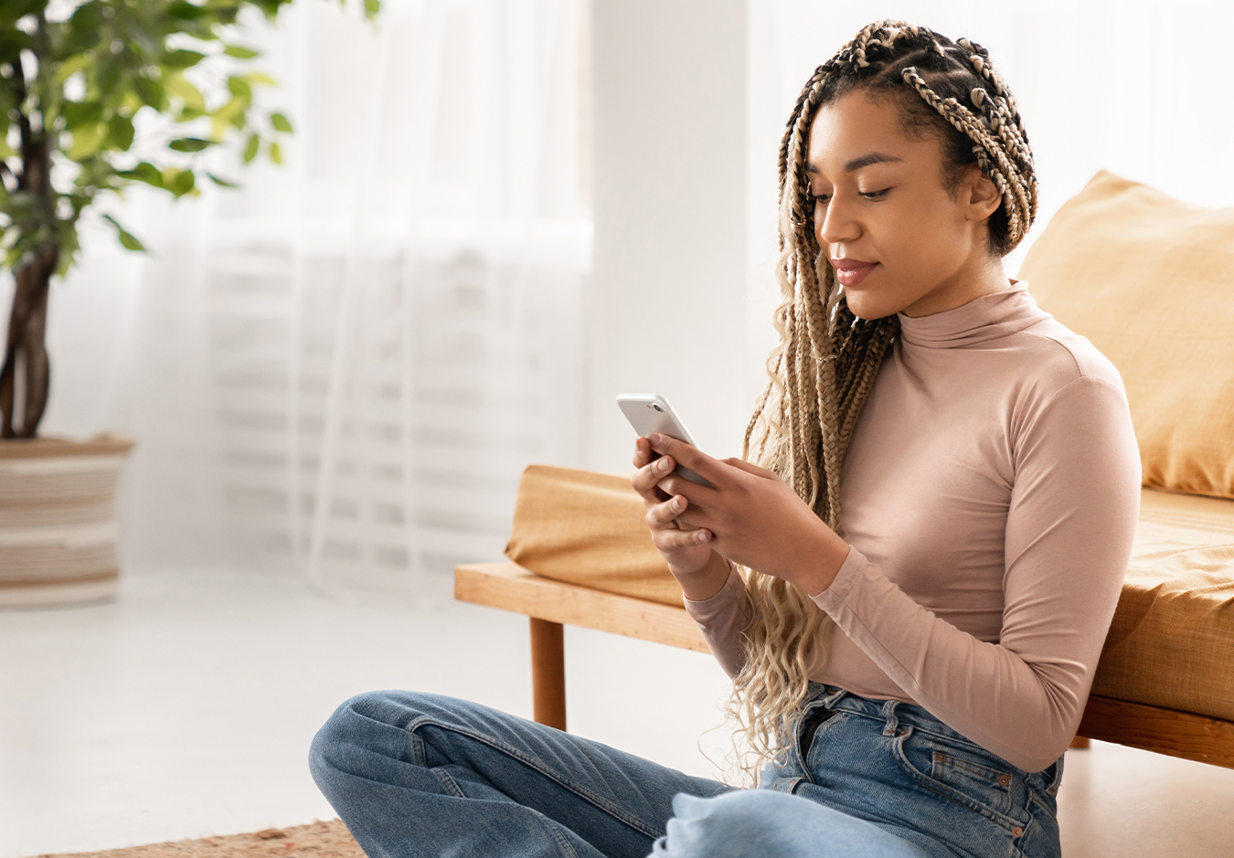 Woman on Phone in Home