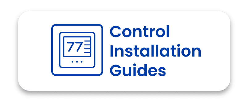 Control Installation Guides icon featuring a line-art illustration of a digital thermostat displaying 77 degrees