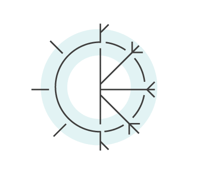 Linear icon combining a sun and snowflake silhouette over a pale blue circle to identify climate conditions.