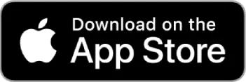 Black and white App Store download button with the Apple logo and text 'Download on the App Store.'
