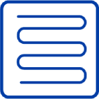 Outline icon in blue of a serpentine coil pattern inside a rounded square border, suggesting a heat exchanger or HVAC coils.