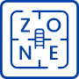 Blue line icon featuring the word ZONE split into four quadrants, representing multi-zone heating and cooling.